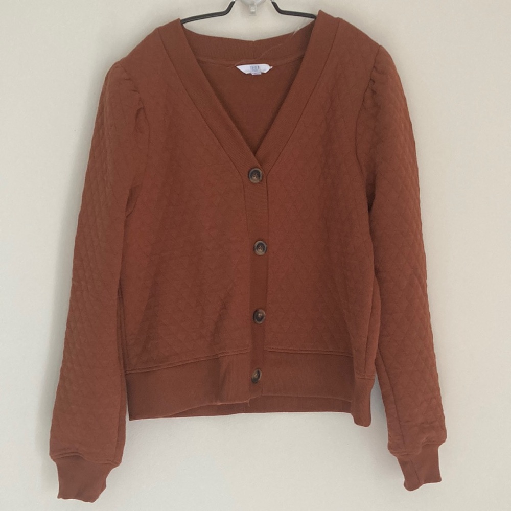 Burnt Orange V-neck Cardigan